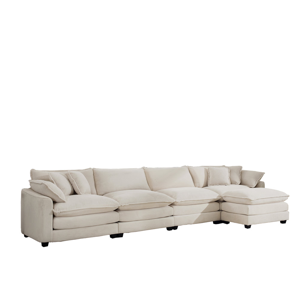 Modern Upholstered L Shape Modular Sectional Sofa