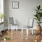 Upholstery Dining Chair Set - Silver and White