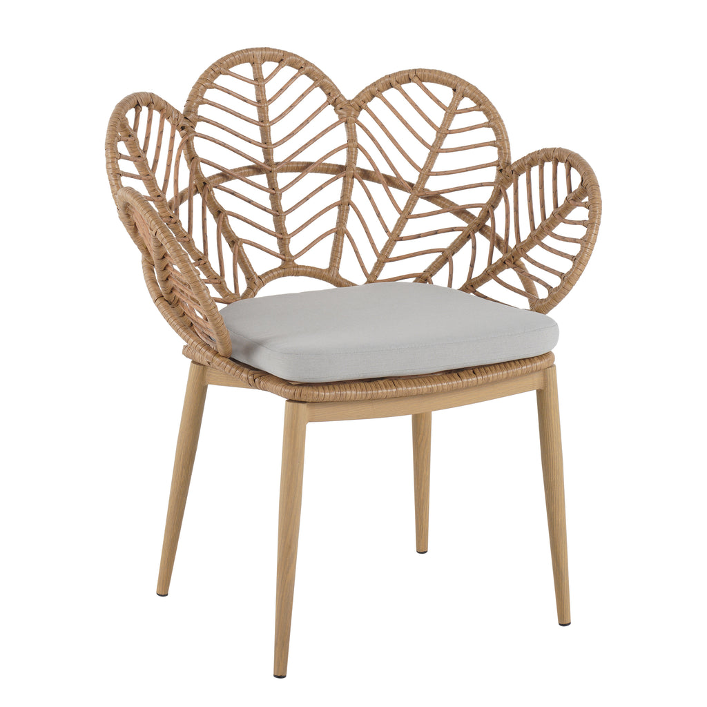 Kirk Outdoor Wicker Peacock Shape Papasan Style Chair