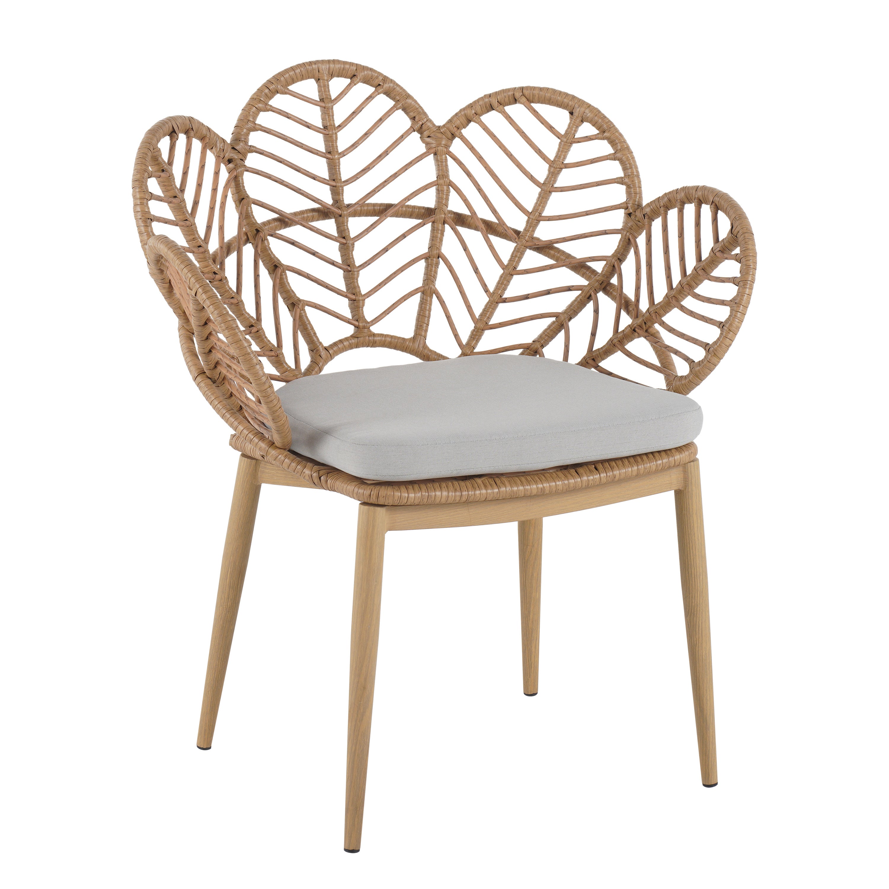 Kirk Outdoor Wicker Peacock Shape Papasan Style Chair