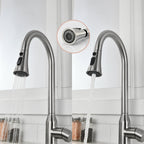 High Arc Single Handle Stainless Steel Brushed Nickel Kitchen Faucet