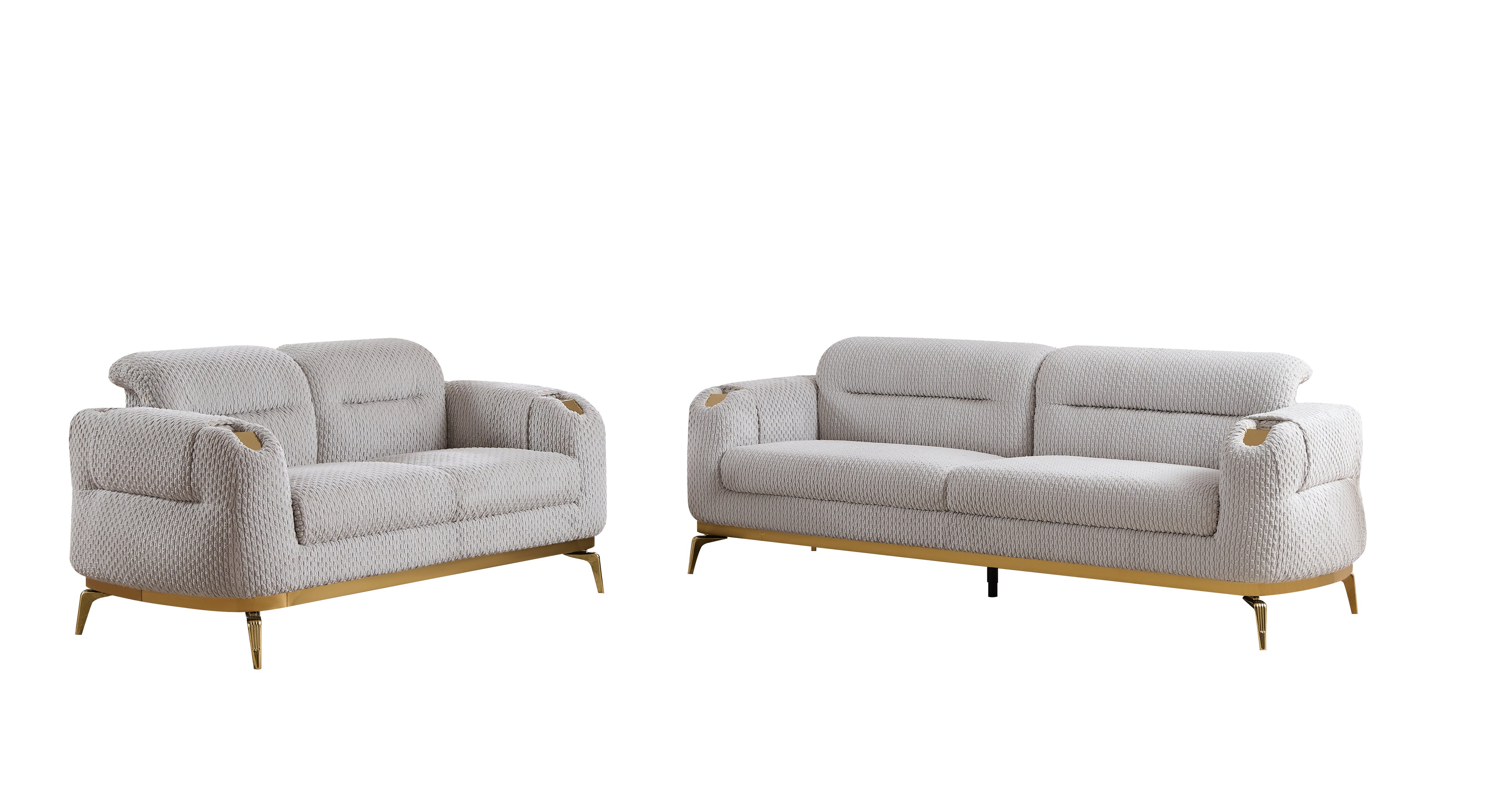 Zoe Modern Style 2PC Living Room Set (Sofa + Loveseat)
