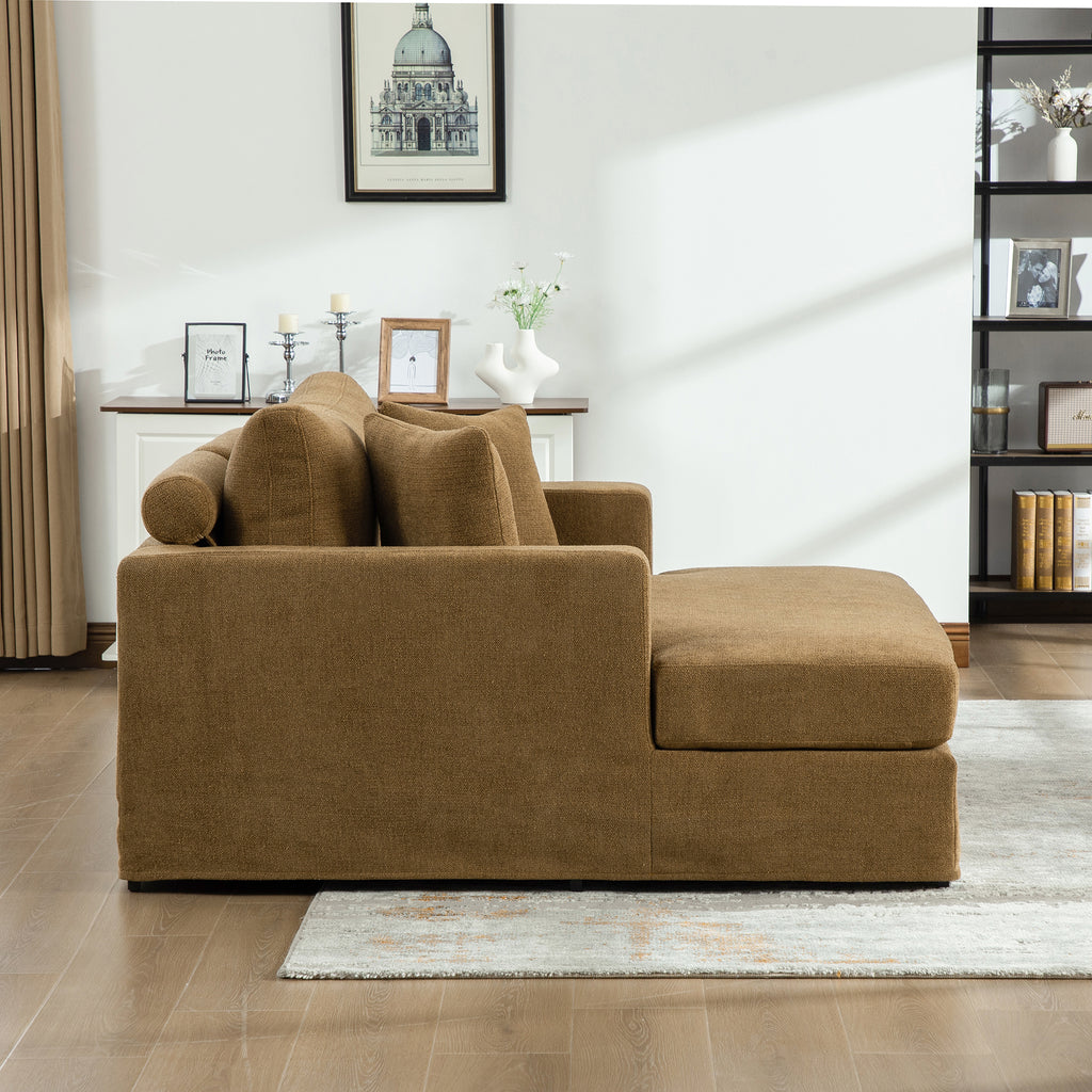 56.3" Wide Extra-Large Sofa Bed, Chenille