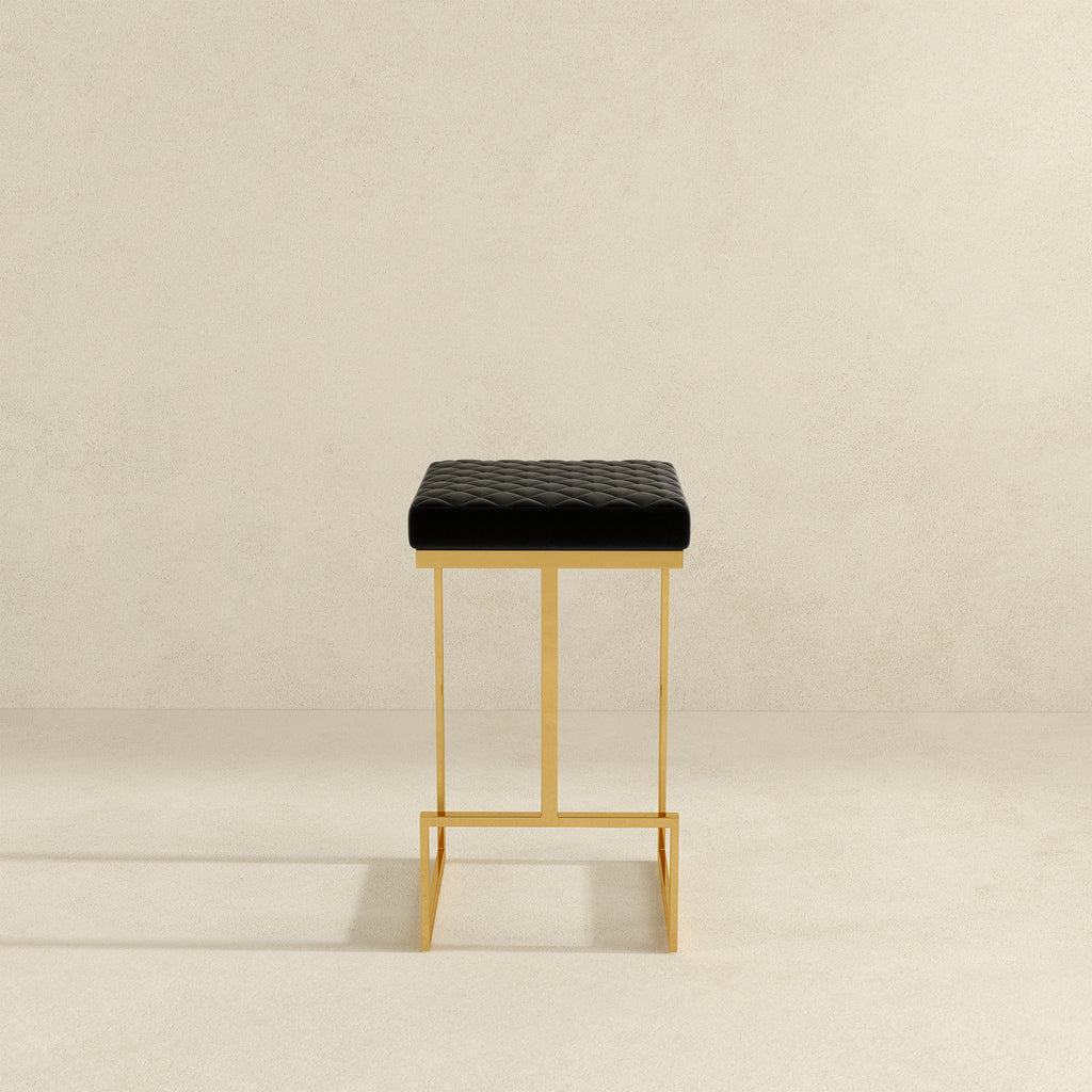 Joel Mid Century Modern Luxury Upholstered Stool