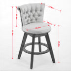 26" Counter Height Bar Stools Set of 2, 360° Swivel Stools