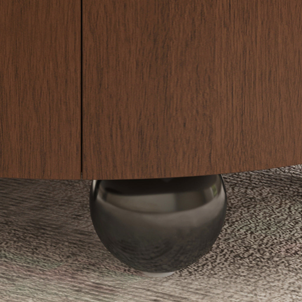 35.43 Inch Drum Shaped Round Coffee Table