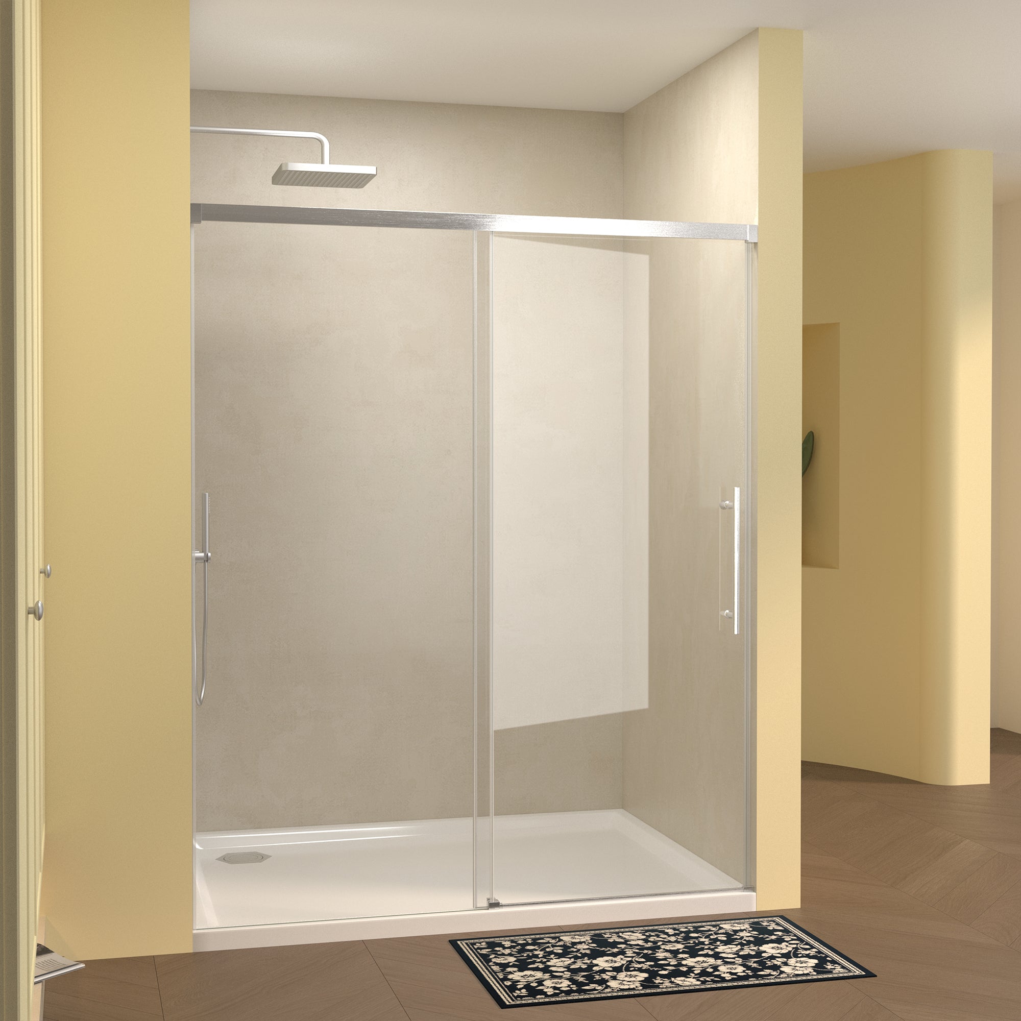 48" Single Sliding Shower Door