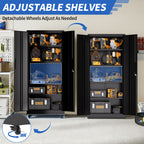 Garage Storage Cabinet with Wheels and Lock