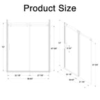 Frameless Sliding Shower Door - 56-60"W x 72"H