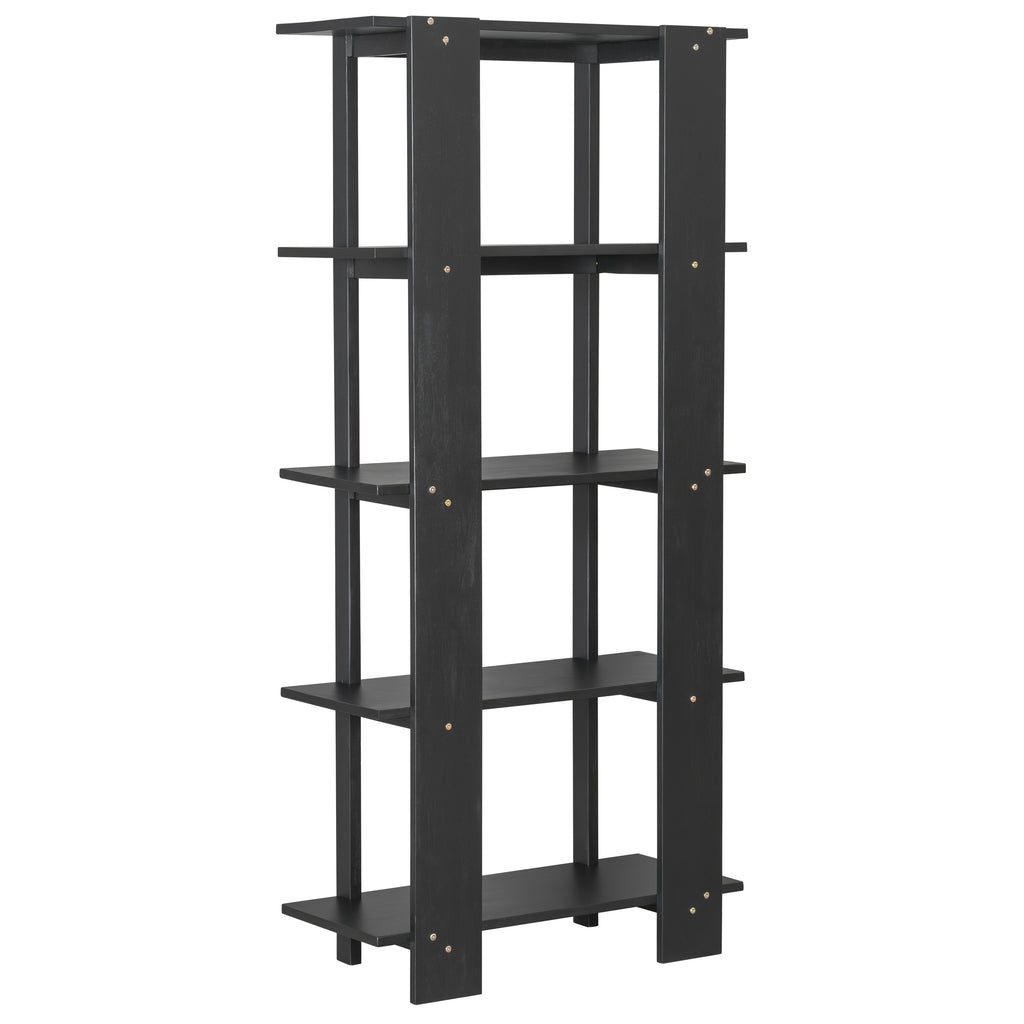 4-Tier Wooden Open Bookcase