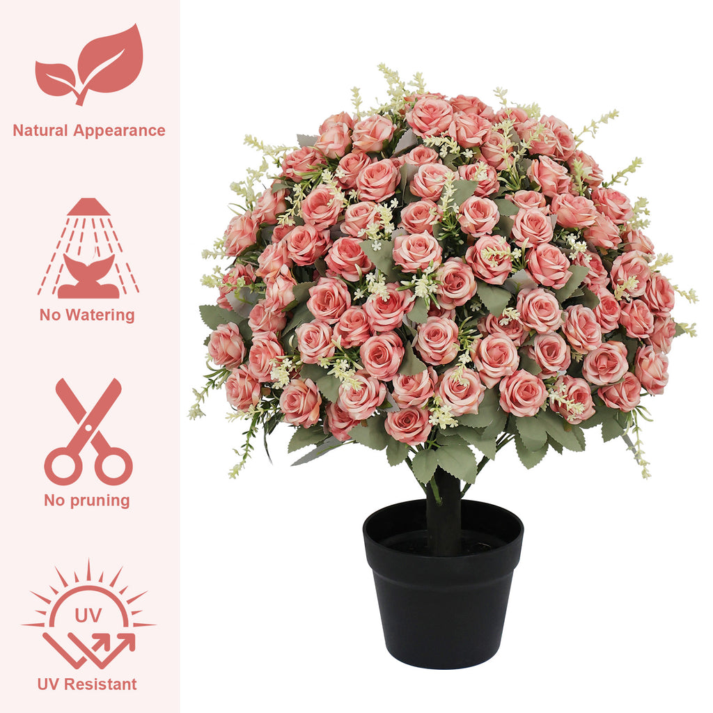24-Inch Artificial Rose Decoration in Pink