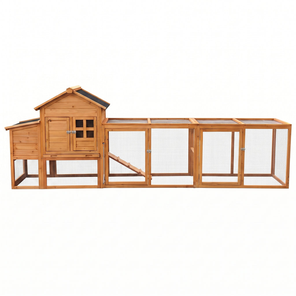 Large Chicken Coop with Run and Nest Box