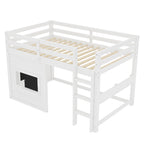 Twin Size Loft Bed With Playful Sliding Chalkboard