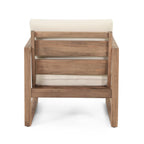Set of 2 Outdoor Acacia Wood Patio Club Chairs
