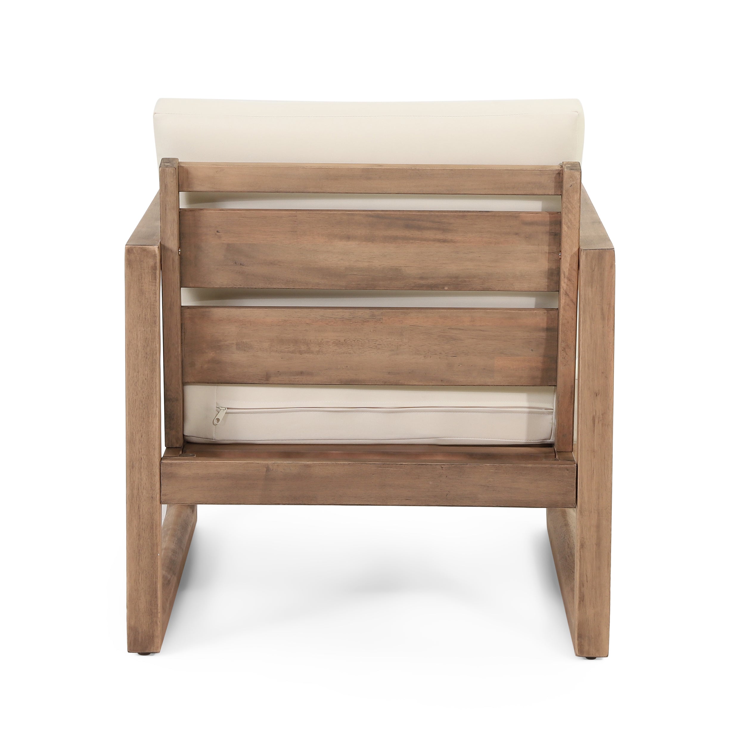 Set of 2 Outdoor Acacia Wood Patio Club Chairs