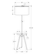 63" Floor Lamp with Table Shelf