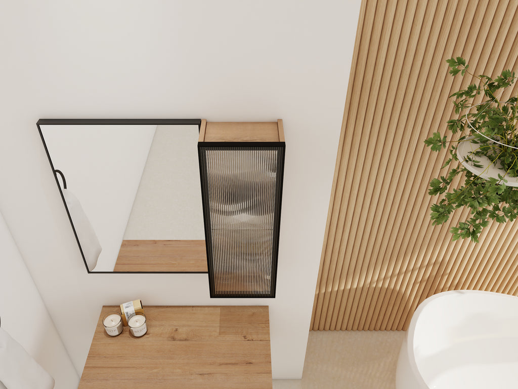 10" Bathroom Wall Mirror Cabinet with Acrylic Door