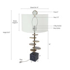 Smoke Agate-Slice Table Lamp with Marble Base
