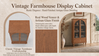 Vintage Farmhouse Arched Glass Accent Cabinet
