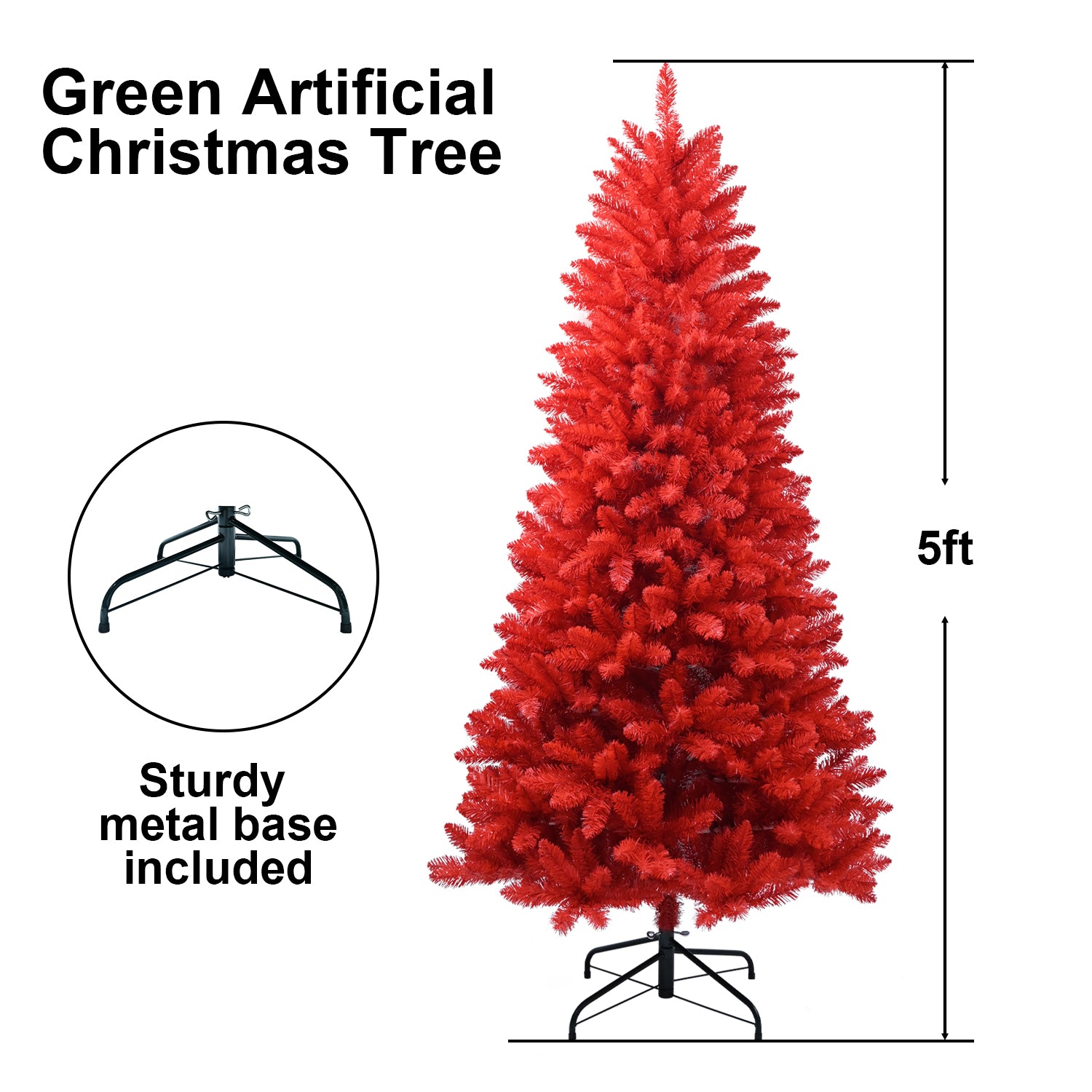 Vibrant Red 4FT Christmas Tree
