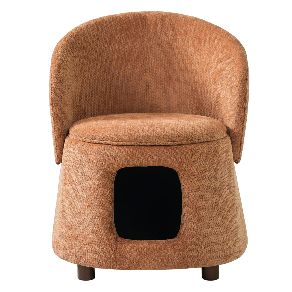 Orange Pet Friendly Chair with Hidden Pet Nook