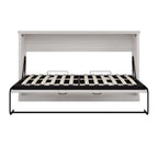 Twin Size Horizontal Murphy Bed in Rustic White