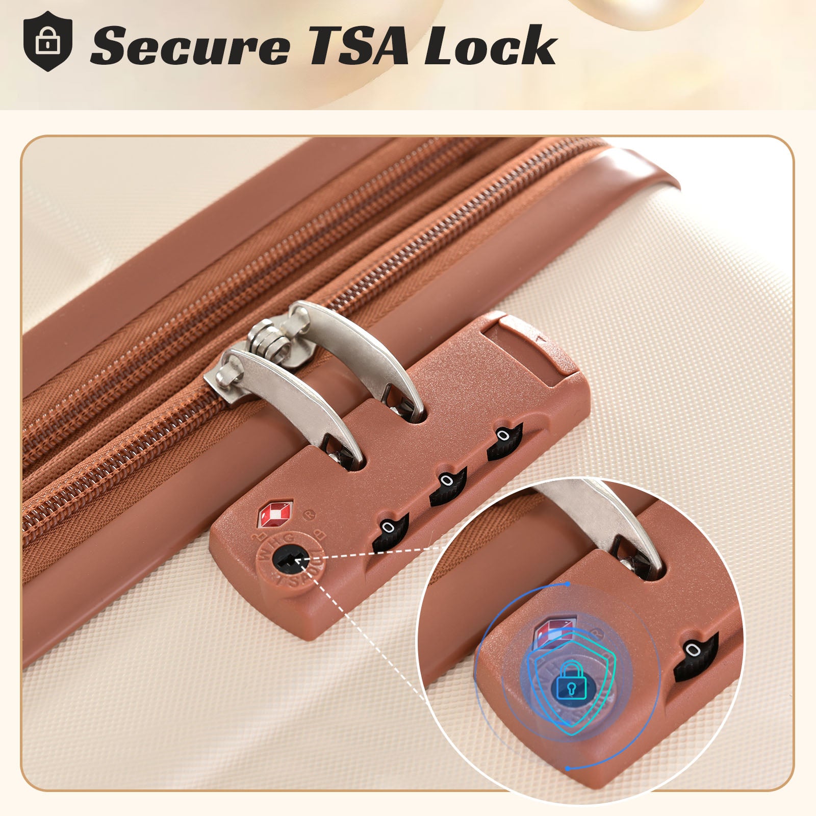 3 Piece Expandable Hard Shell ABS Suitcases with TSA Lock