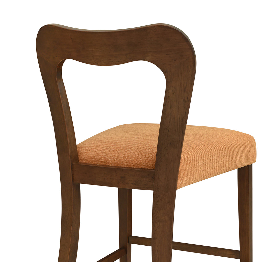 Counter Stool Without Arm (Walnut + Caramel) - Set of 2