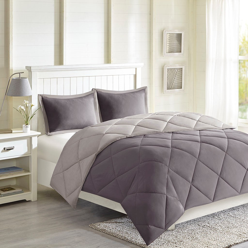 Twin/Twin XL 3M Scotchgard Diamond Quilting Reversible Down Alternative Comforter Set