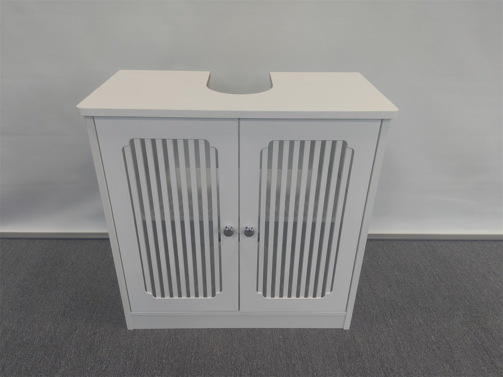 Louvered Double-Door Floor-Standing Bathroom Vanity