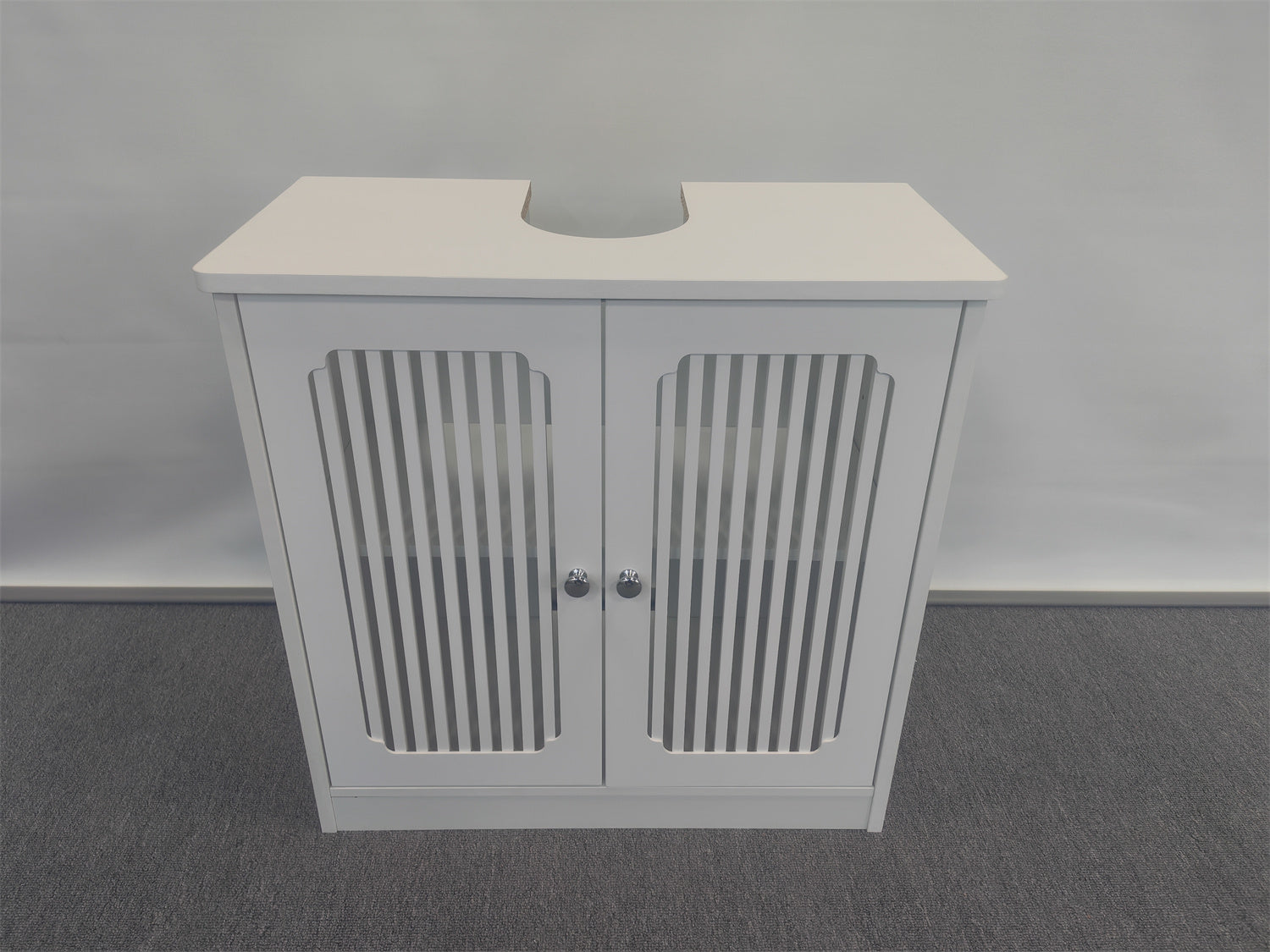 Louvered Double-Door Floor-Standing Bathroom Vanity