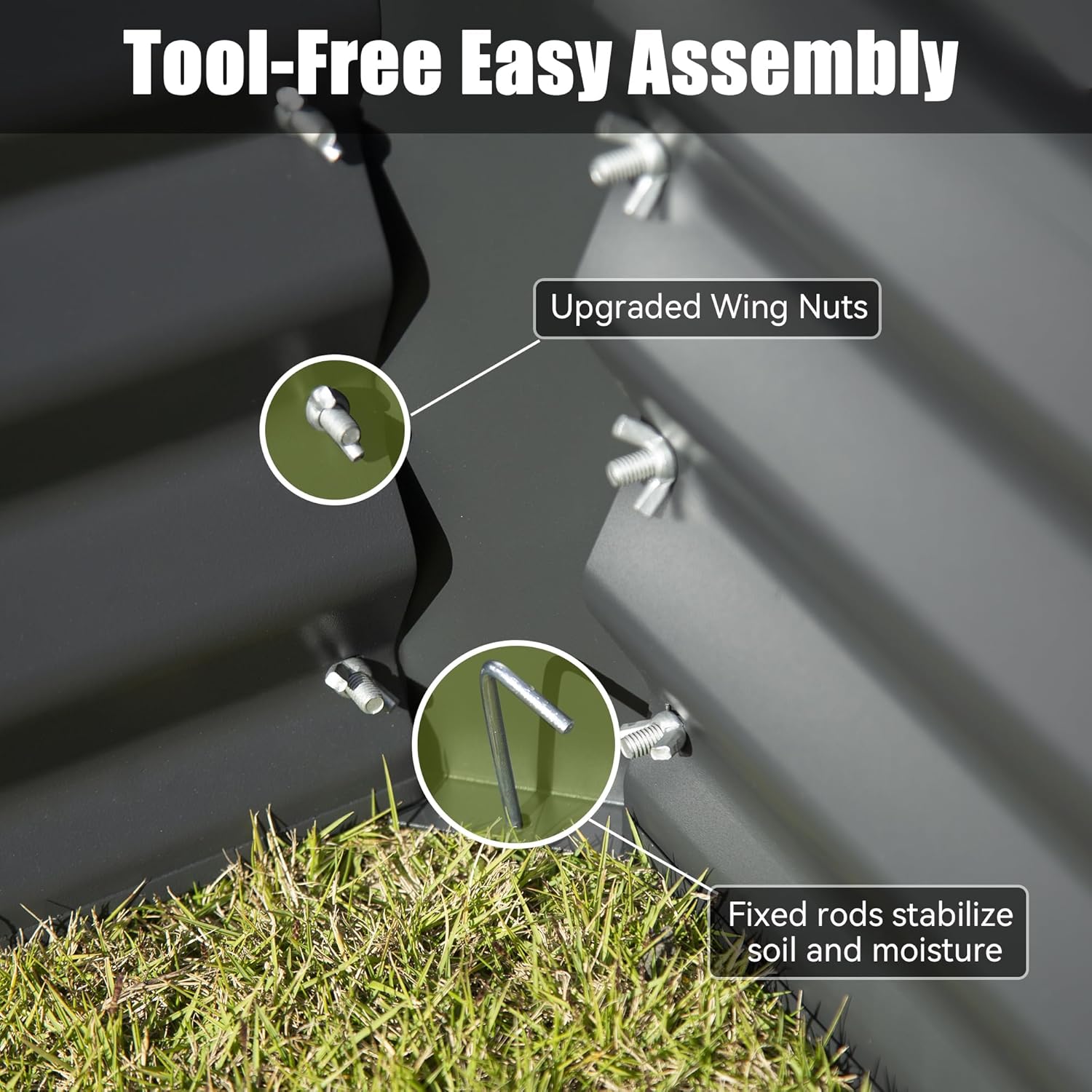 6x3x2ft Galvanized Raised Garden Bed