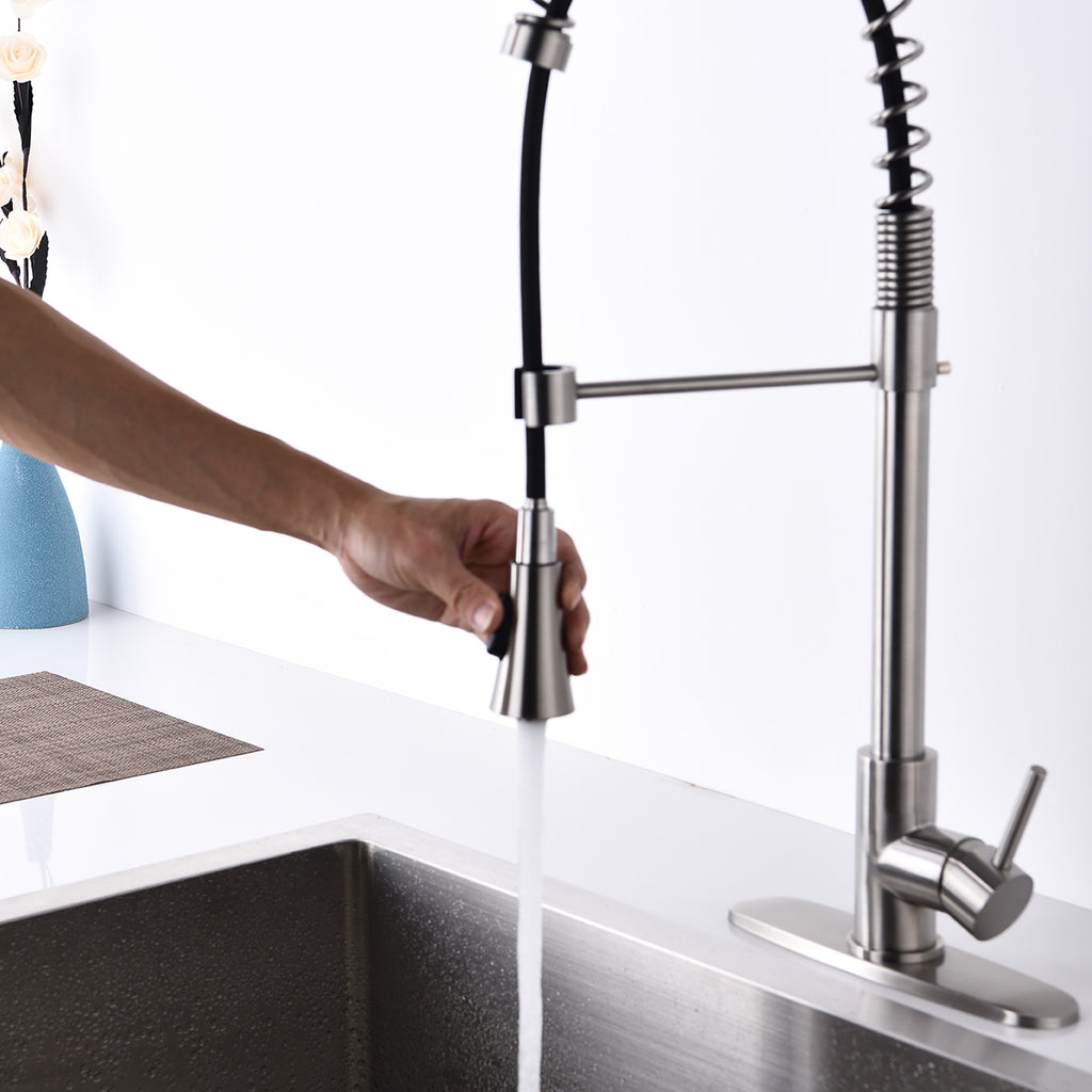 Brushed Nickel Single Handle Kitchen Faucet