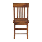 Solid Wood Leather Slatted Dining Chair