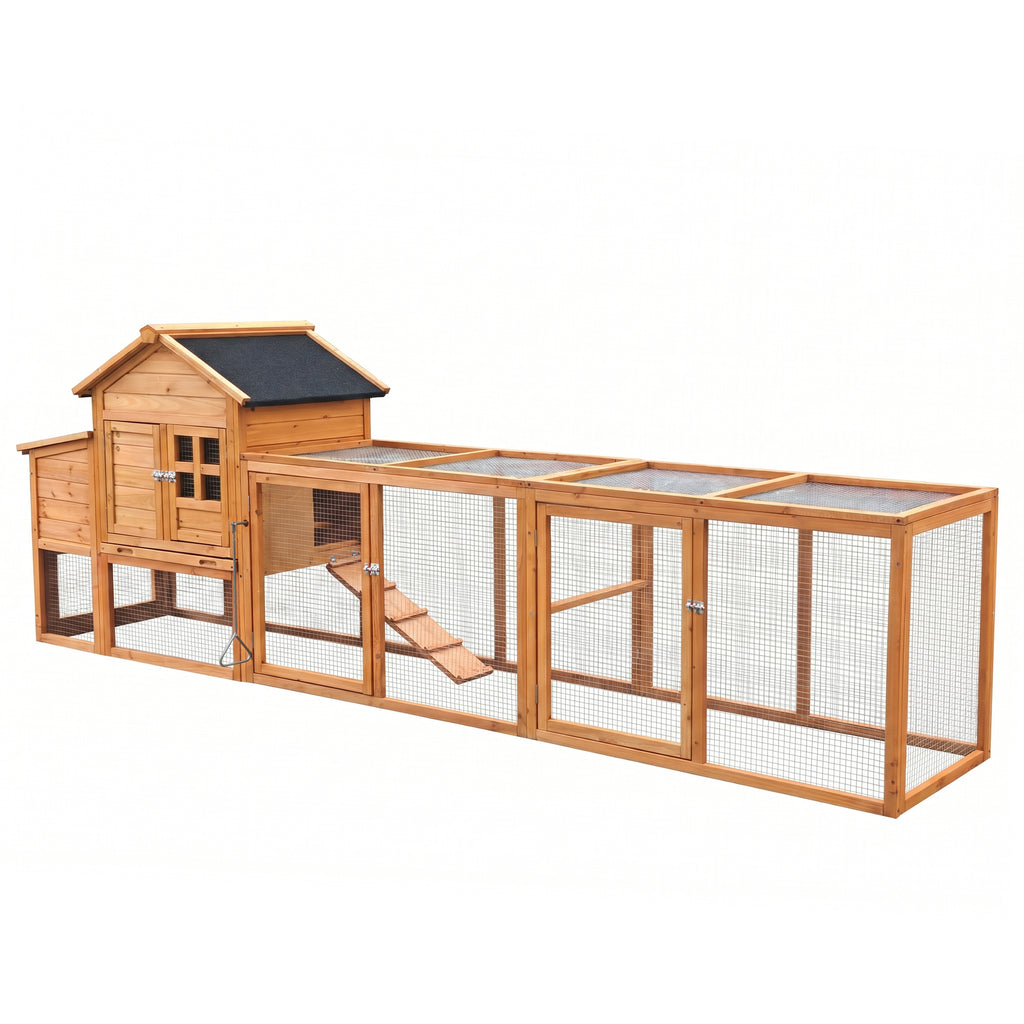Large Chicken Coop with Run and Nest Box