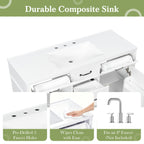48" Composite Bathroom Vanity Top with Integrated Basin