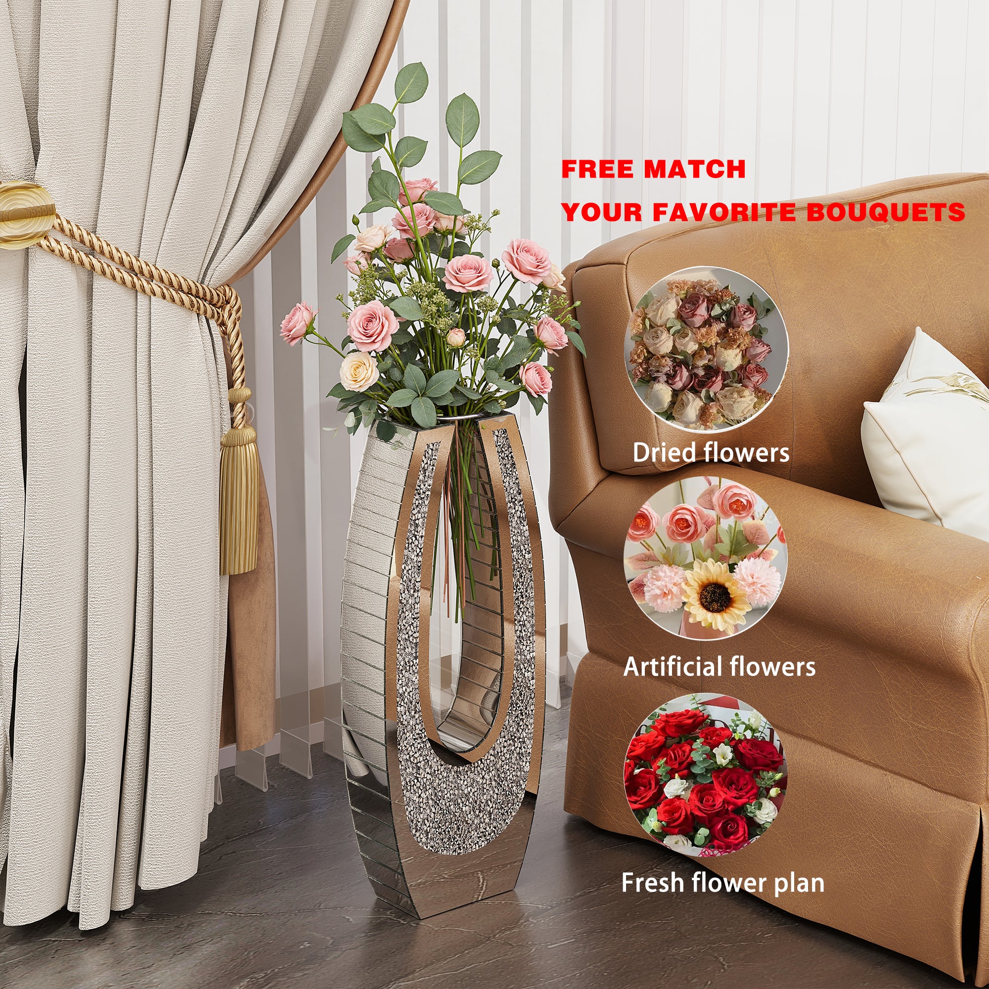 24.01" U-Shaped Floor Vase