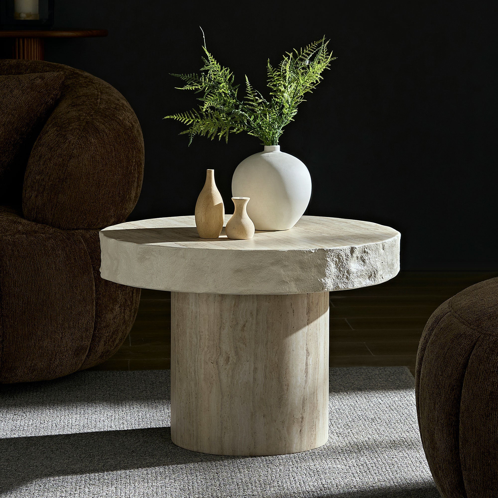 23.82 Inch Faux Mars Textural Patterns Coffee Table
