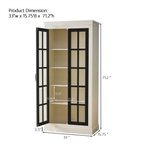 71.2'' Freestanding Glass Door Pantry