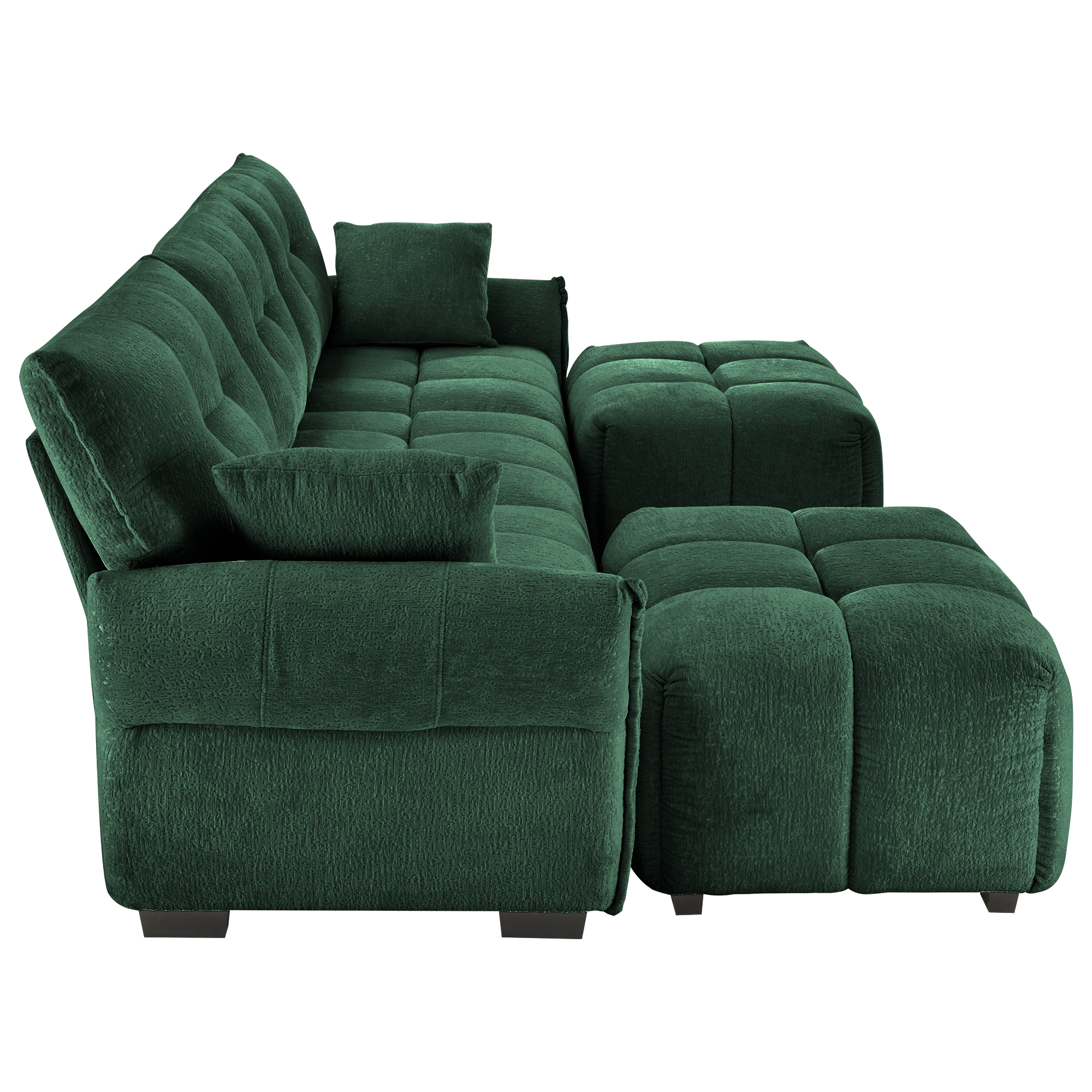 3 Seater Sofa Set With Ottoman And Throw Pillows
