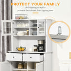 HOMCOM 63.5" Kitchen Buffet with Hutch