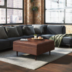 Shay Mid-Century Large Square Coffee Table Storage Ottoman