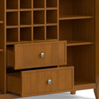 Bedford 54 Inch Wide Solid Wood Sideboard Buffet and Wine Rack in Light Golden