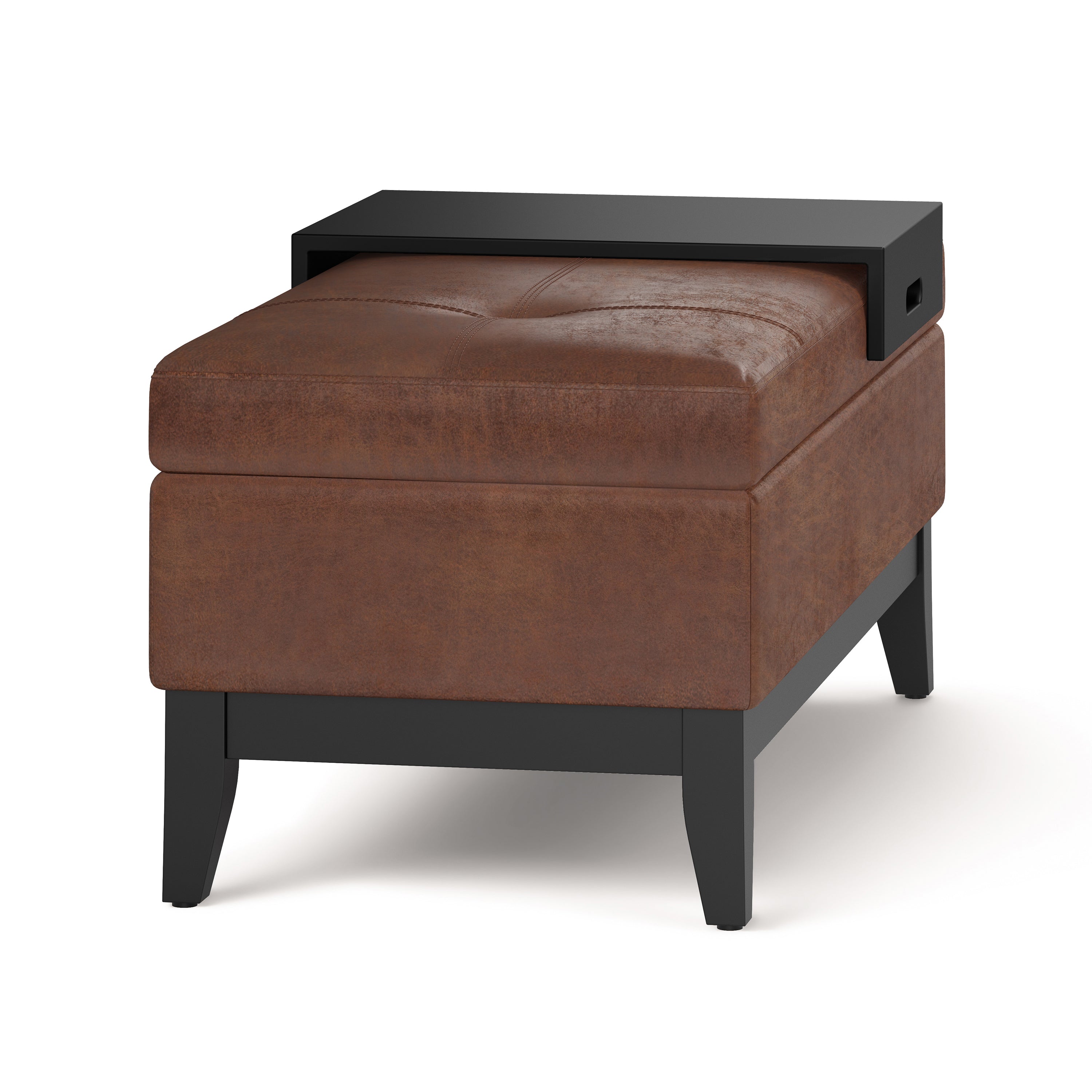 Oregon 42 Inch Wide Storage Ottoman Bench with Tray