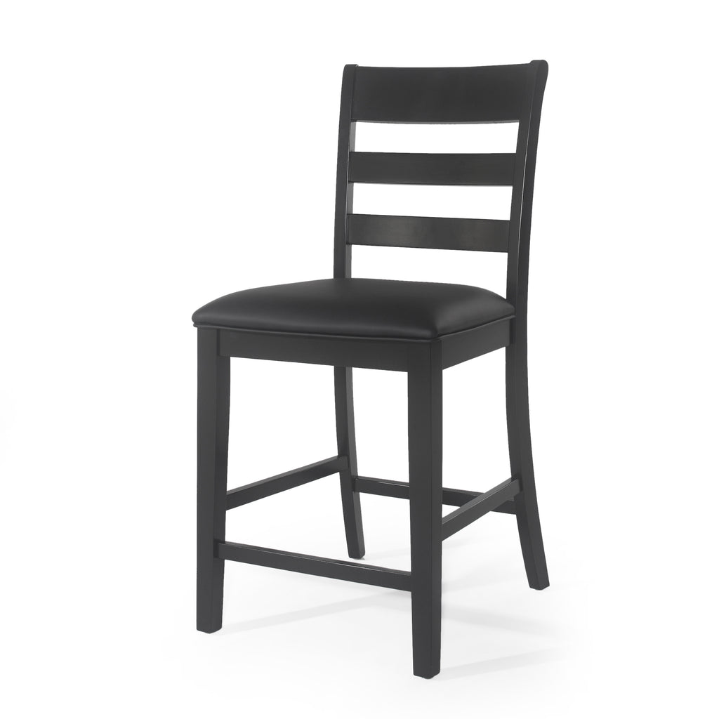 Farmhouse Upholstered Wood Counter Stools (Set of 2)