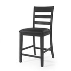 Farmhouse Upholstered Wood Counter Stools (Set of 2)