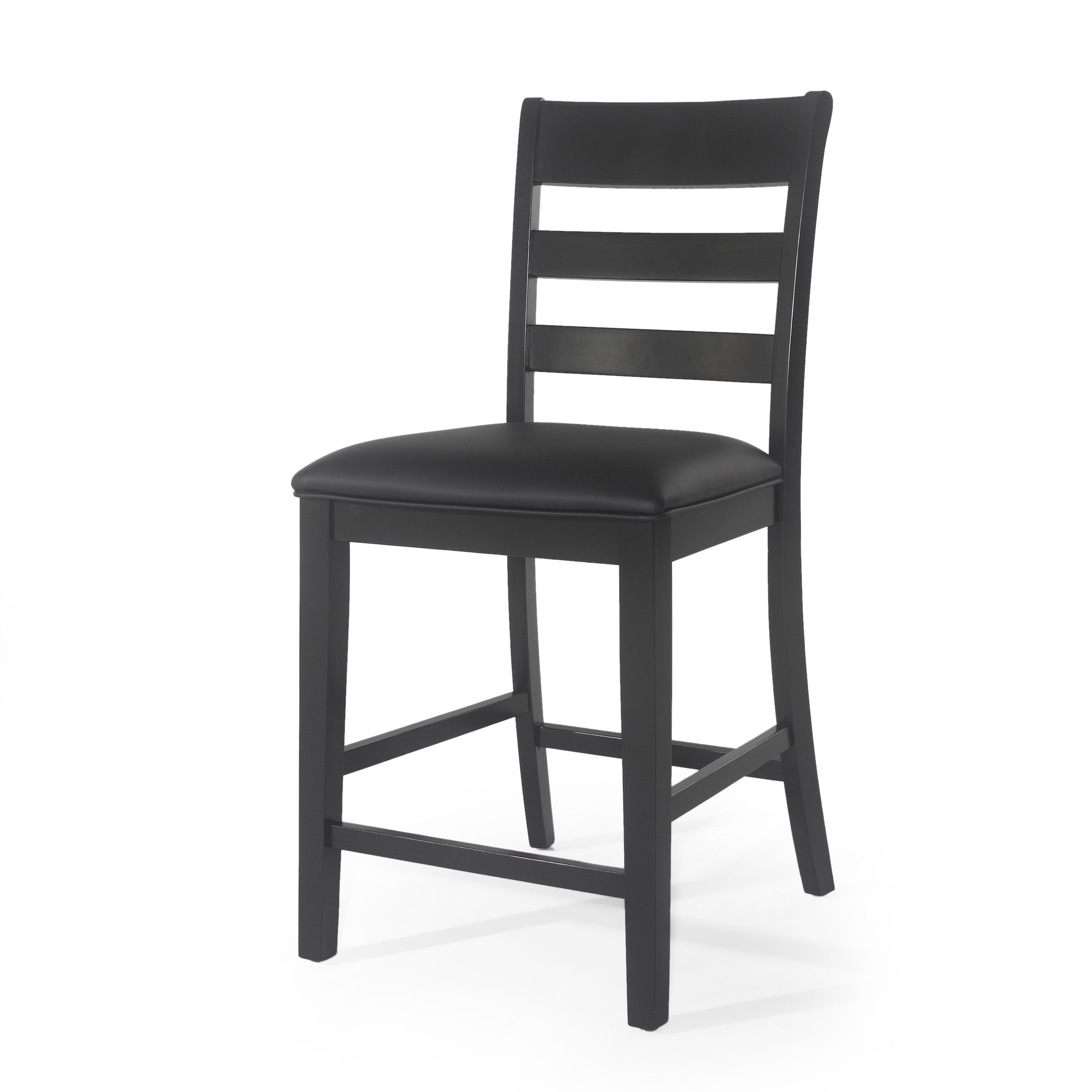 Farmhouse Upholstered Wood Counter Stools (Set of 2)