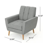 Mid Century Fabric Channel Stitch Club Chair