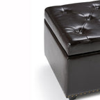 Hamilton 48 Inch Wide Storage Ottoman in Coffee
