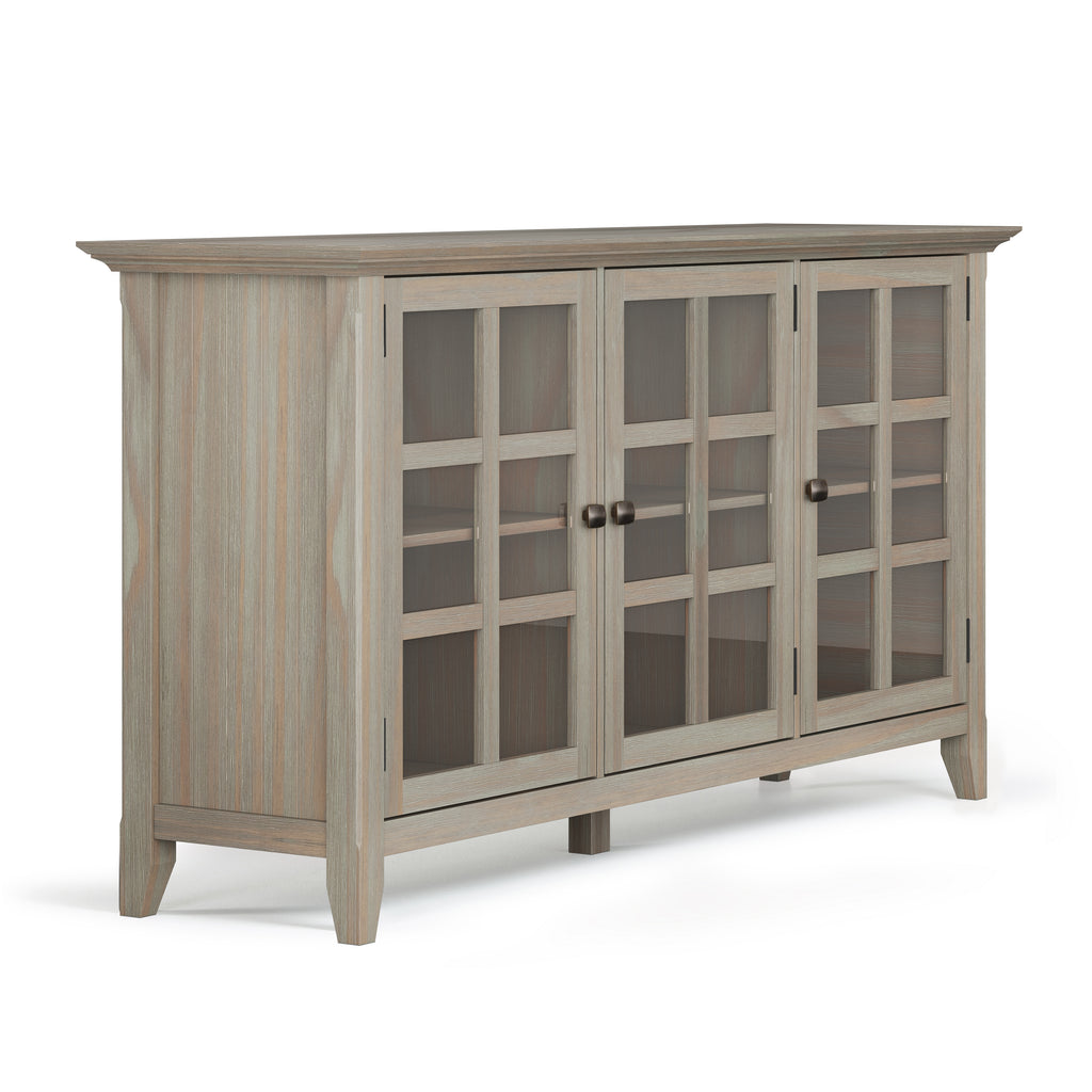 Acadian 62 Inch Wide Solid Wood Storage Cabinet in Distressed